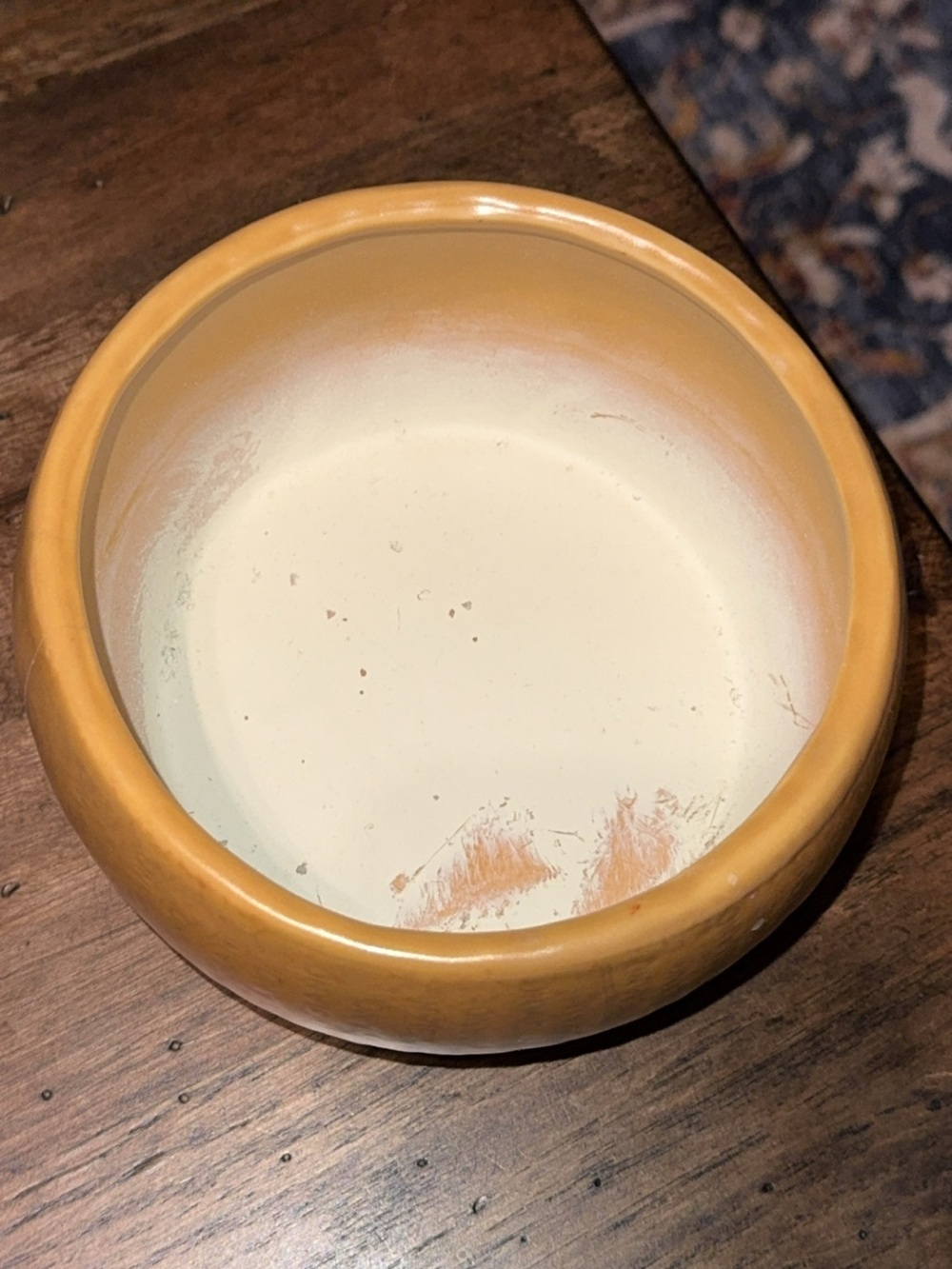 pottery barn microwave and dishwasher safe bowl in a yellow gold color - Picture 3 of 6